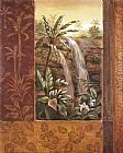 Vivian Flasch Canvas Paintings - Tropical Waterfall I